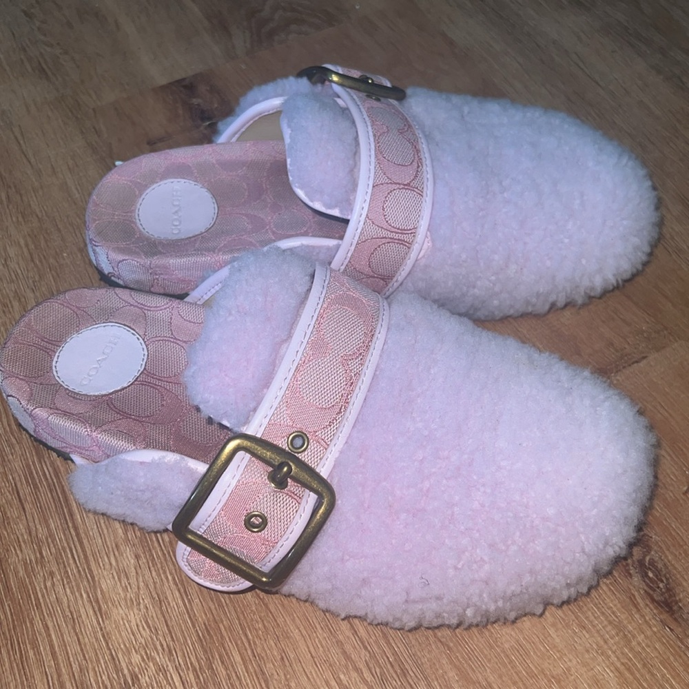 COACH Women’s Fuzzy Slippers